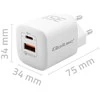 Qoltec Įkroviklis jungiama į tinklą 35w gan ultra | 5-20v | 2.25-3a | 1 x usb typ c pd | 1 x usb | balta