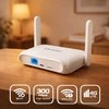 Qoltec 56980 Home &amp; Travel 4G LTE Maršrutizatorius with Wi-Fi 6 | AX300 | 2.4GHz | Dual Antenna | USB-C | Micro SIM