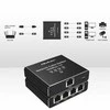Šakotuvas „Qoltec Rozdzielacz“ skirstytuvas Ethernet mini jungiklis 1x4 RJ45 | 1000Mb/s | USB-C | Aliuminio