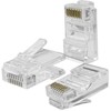 Qoltec Praėjimo kištukas RJ45 jungtis | cat5e | utp | praėjimas per laidą | paauksuoti kontaktai | 100 vnt.
