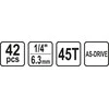 Sthor Toya Sa Poland Galvučių su terkšle rinkinys | 6.3 mm (1/4") | 42 vnt. (58641)