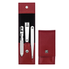 ZWILLING CLASSIC INOX Rinkinys kelioninis – raudona skórzane etui, 3 elementy