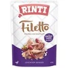 RINTI Filetto vištiena fillet with duck hearts- drėgnas ėdalas šunims – 100g