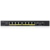Šakotuvas Zyxel Jungiklis gs1100-10hp-eu0102f 120w poe 8xgigabit 2xfiber uplilk jungiklis