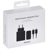 „Samsung“ 50 W maitinimo adapteris, dvigubas, juodas