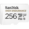 Sandisk Didelės talpos „Micro SDXC 256GB V30“ su adapteriu (įrašymo ir stebėjimo įrenginiams)