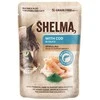 SHELMA Rich in lašiša, cod, jautiena and vištiena – šlapias kačių maistas – 4x85g
