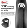 Smycz flexi automatinė juodas design l taśma 5 m - šuniui do 50 kg, spalva sidabrinė
