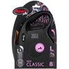 Smycz flexi automatinė new classic l taśma 8 m - šuniui do 50 kg, spalva juoda