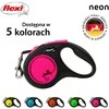 Smycz flexi automatinė new neon s taśma 5 m - šuniui do 15 kg, spalva rožinis