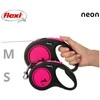Smycz flexi automatinė new neon s taśma 5 m - šuniui do 15 kg, spalva rožinis