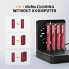 „Axagon ADSA-M2C44 USB4“ prijungimo stotelė, skirta 4 M.2 NVMe SSD diskams su diskų klonavimo funkcija be kompiuterio