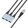 HUB USB TB Kabelis USB C splitter - 3x USB C