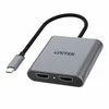 Unitek Adapteris usb-c - 2x hdmi 2.0; 4k mst; m/f