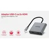 Unitek Adapteris usb-c - 2x hdmi 2.0; 4k mst; m/f