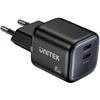 Unitek 2x GAN 45W mains charger, 2x USB-C PD, QC