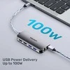 „Unitek“ aktyvus šakotuvas USB-C 2x HDMI, SD skaitytuvas, 4k, RJ-45, PD 100W, 5 Gbps
