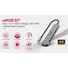 Unitek Hub usb-c 7w1 aliuminio pd 100w ; 5 gbps ; hdmi 4k