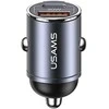 Usams Automobilinis pakrovėjas 30w 1xusb+1xusb-c c38 greito įkrovimo plieno