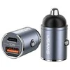 Usams Automobilinis pakrovėjas 30w 1xusb+1xusb-c c38 greito įkrovimo plieno