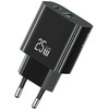 Usams Įkroviklis jungiama į tinklą 25w 1xusb-c 1xusb-a fast charging juoda