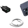 Usams Įkroviklis jungiama į tinklą 30w 1xusb-c 1xusb-a fast czarging juoda