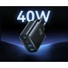 Įkroviklis Usams Įkroviklis jungiama į tinklą USAMS T70 40W 2xUSB-A/2xUSB-C juoda