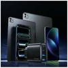 Laidinis įkroviklis USAMS T70 40W 2xUSB-A/2xUSB-C juodos spalvos