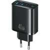 Įkroviklis Usams Įkroviklis jungiama į tinklą USAMS T70 40W 2xUSB-A/2xUSB-C juoda