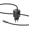 Laidinis įkroviklis USAMS JC Series CC261 20W GaN Mini Fast Charger 2xUSB-C juodos spalvos