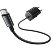 Laidinis įkroviklis USAMS JC Series CC261 20W GaN Mini Fast Charger 2xUSB-C juodos spalvos