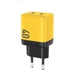 WEKOME WP-U128 – 2x USB-C itin greito įkrovimo GaN 40 W tinklo įkroviklis (geltonas)