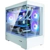 Zalman P30 V2 Baltas micro-ATX grūdinto stiklo panoraminis vaizdas 3 x 120 mm ARGB ventiliatorius