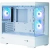 Zalman P30 V2 Baltas micro-ATX grūdinto stiklo panoraminis vaizdas 3 x 120 mm ARGB ventiliatorius