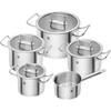 ZWILLING PRO 5 dalių 18/10 nerūdijančio plieno puodų rinkinys, sidabrinis