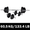 Štanga + 2 hanteliai, 60,5kg rinkinys