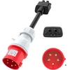 Tesla adapteris 16A į trifazę 480V raudoną rozete
