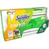 SWIFFER rinkinys: grindų šepetys + 8 šluostės + dulkių šluotelė