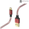 HAMA atspindintis įkrovimo/duomenų kabelis Micro-USB 1,5 m raudonas