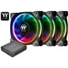 THERMALTAKE Riing Plus 14LED RGB 3er rinkinys didelio našumo korpuso ventiliatorius 3 dalys 14x14x2,5cm Programinės įrangos triukšmas 27,2 dBA su LNC