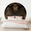 Artgeist Apvalus fototapetas - Dark baroque patterns with auksinis accents