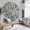 Artgeist Apvalus fototapetas - Delicate botanical motif with mėlynas leaves