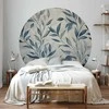 Artgeist Apvalus fototapetas - Delicate botanical motif with mėlynas leaves