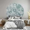 Artgeist Apvalus fototapetas - Distressed floral patterns in muted turquoises