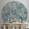 Artgeist Apvalus fototapetas - Distressed floral patterns in muted turquoises