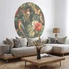Artgeist Apvalus fototapetas - Flowers, birds and butterflies – vintage-style illustration