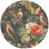 Artgeist Apvalus fototapetas - Flowers, birds and butterflies – vintage-style illustration