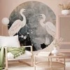 Artgeist Apvalus fototapetas - Herons and cherry blossoms - oriental-style illustration depicting birds