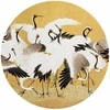 Artgeist Apvalus fototapetas - Japanese cranes - a flock of birds against a golden background based on a painting by Ishida Yūtei