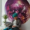 Artgeist Apvalus fototapetas - Magenta disco ball